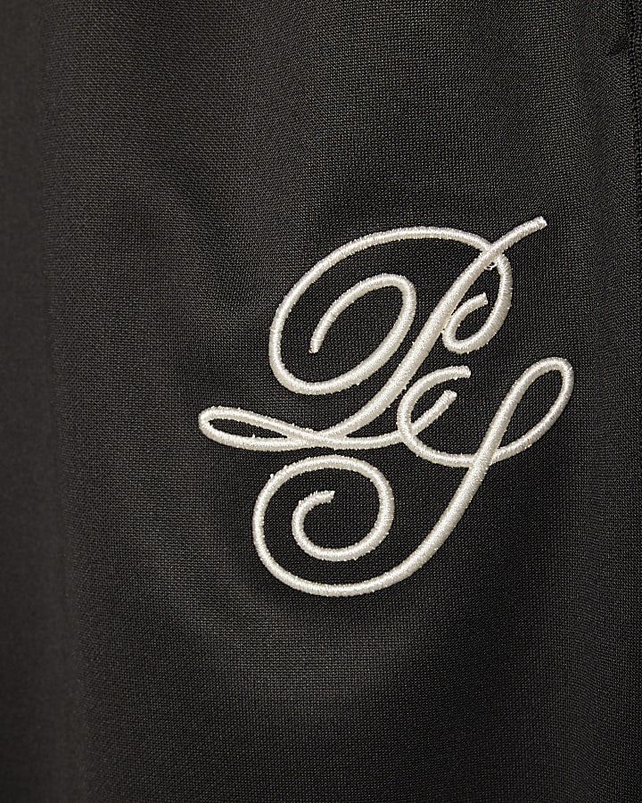 Black Oversized Wide Leg Side Stripe Joggers