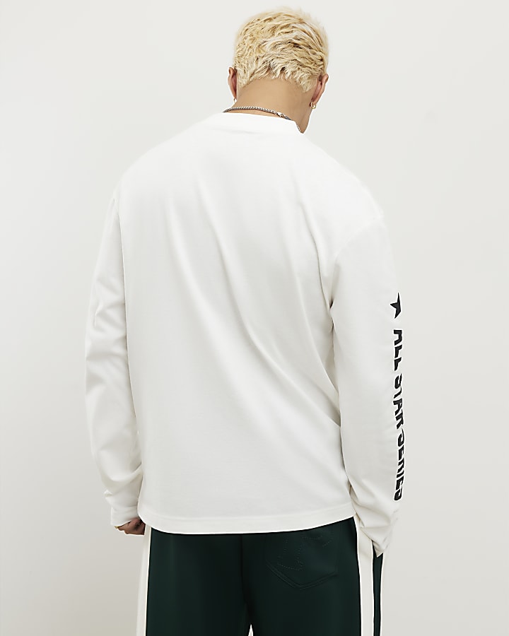 White Oversized Fit Sports T-Shirt