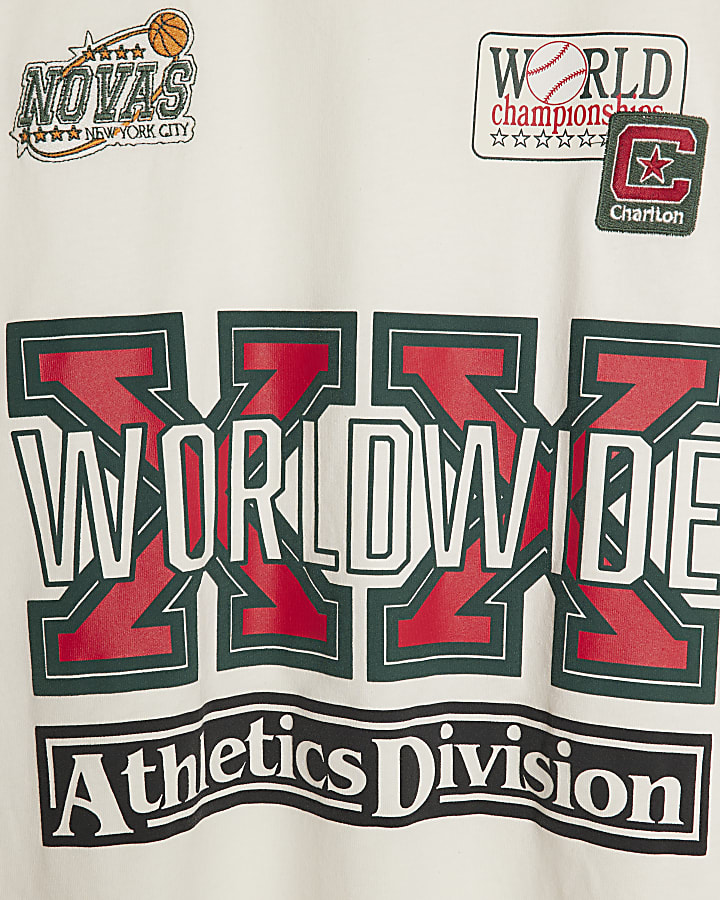 White Oversized Sports Long Sleeve T-Shirt