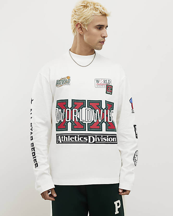 White Oversized Fit Sports T-Shirt