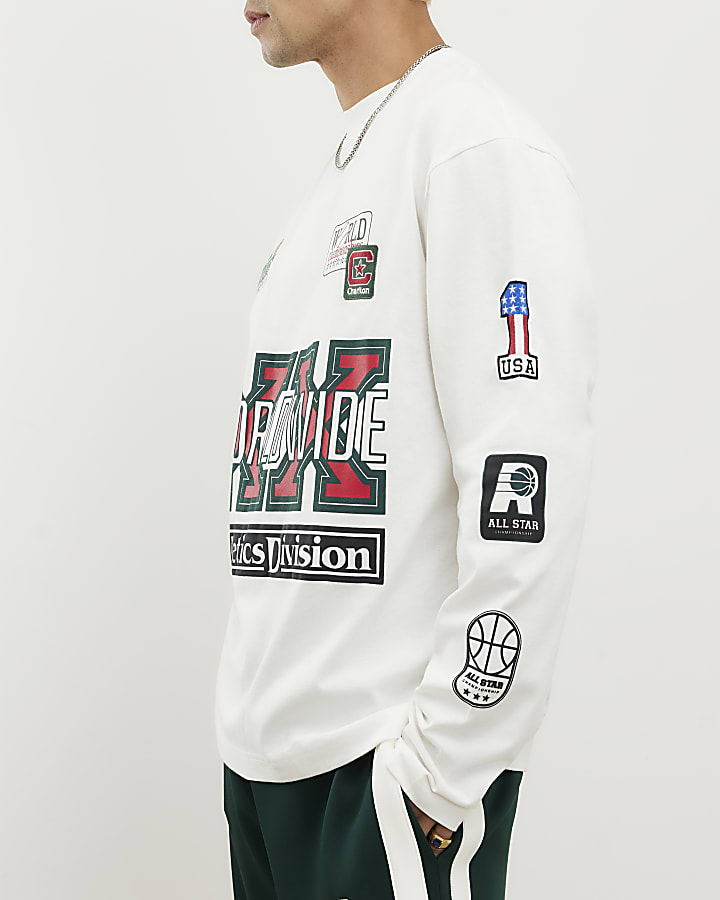 White Oversized Fit Sports T-Shirt