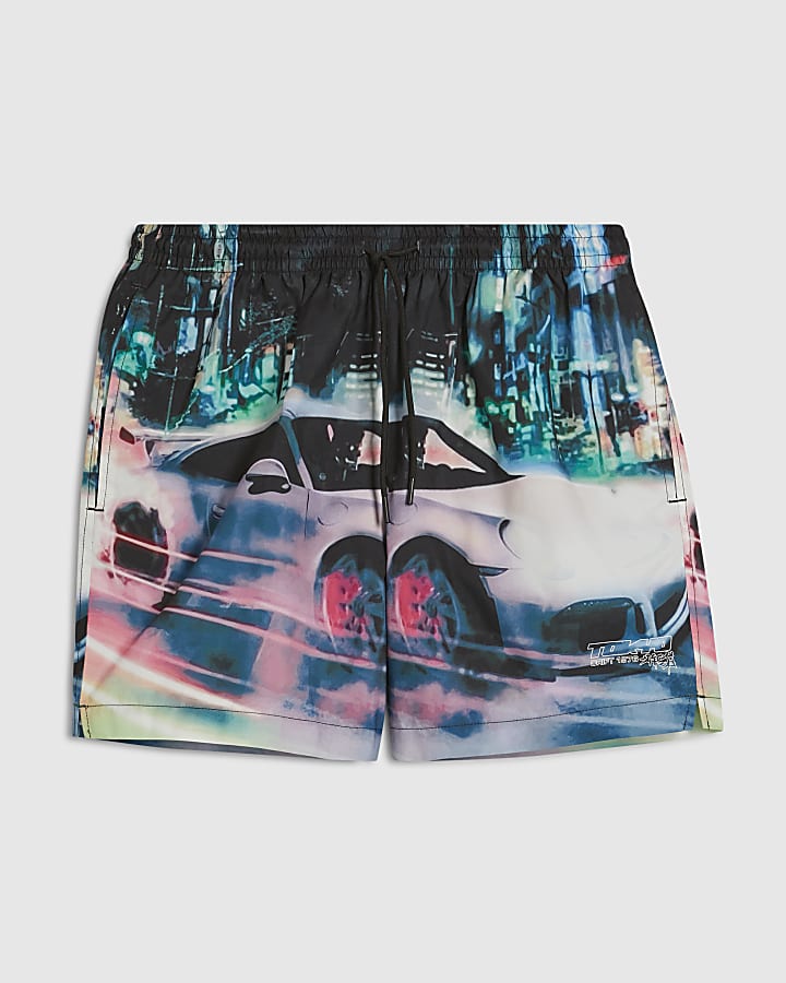 Black Tokyo Nights Swim Shorts