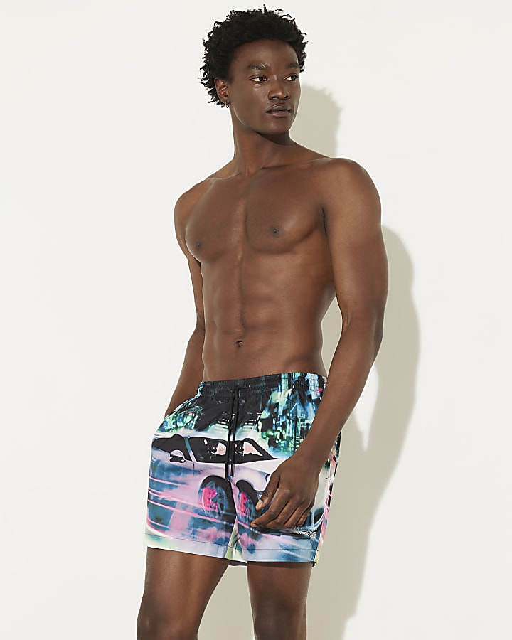 Black Tokyo Nights Swim Shorts