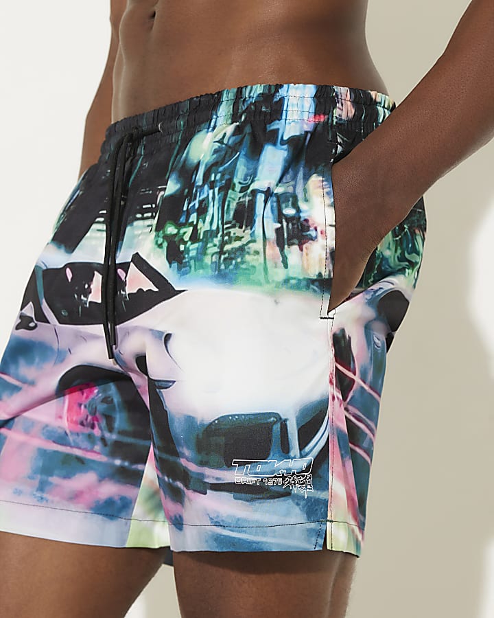 Black Tokyo Nights Swim Shorts