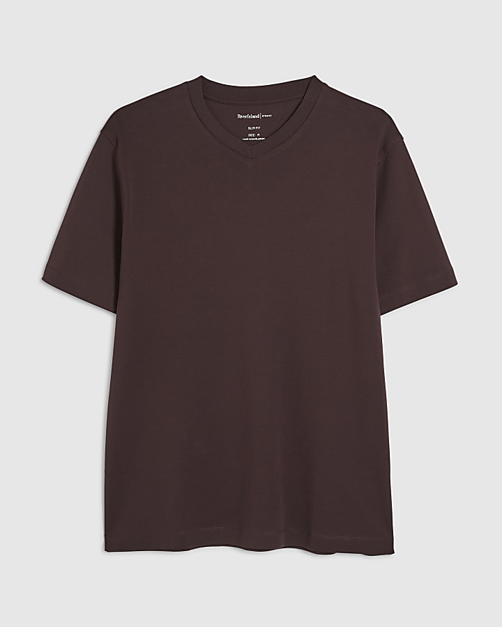 Red Essential Slim Fit V Neck T-Shirt