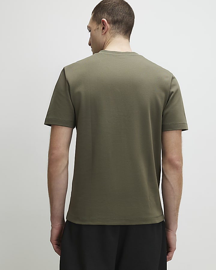Khaki Essential Slim Fit V Neck T-Shirt