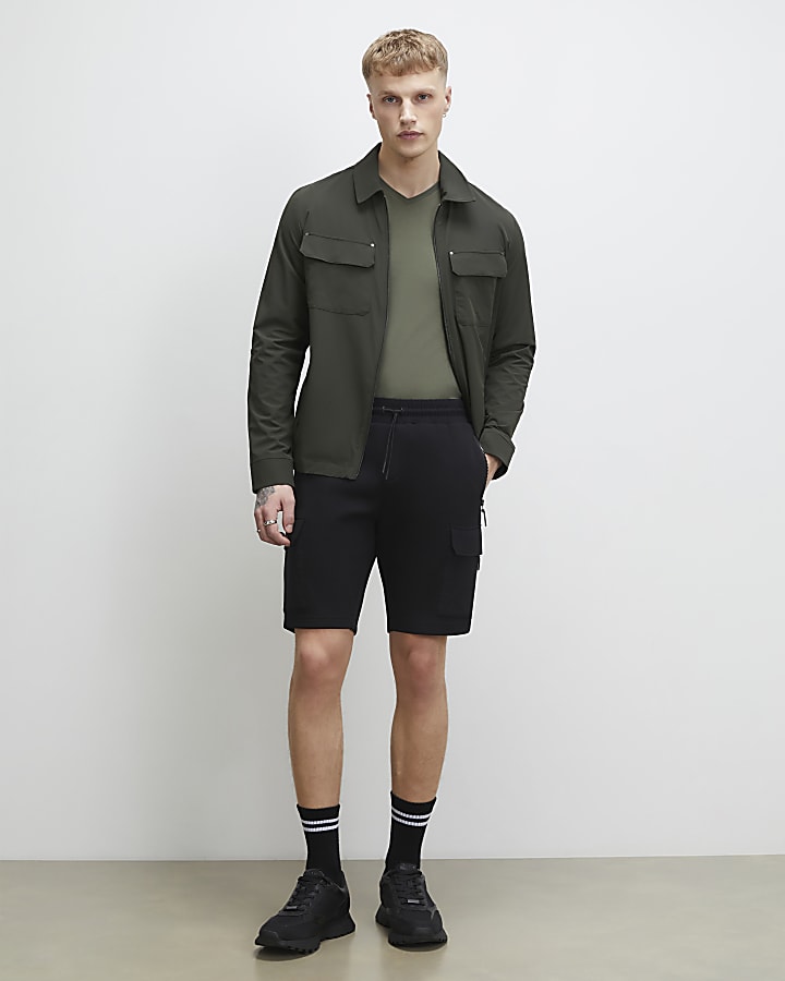 Green Muscle Fit V Neck T-Shirt