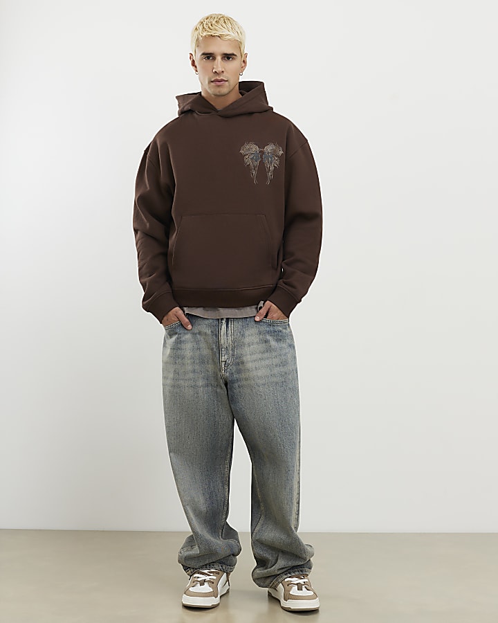 Brown Oversized Fit Kagoshima Dragon Hoodie