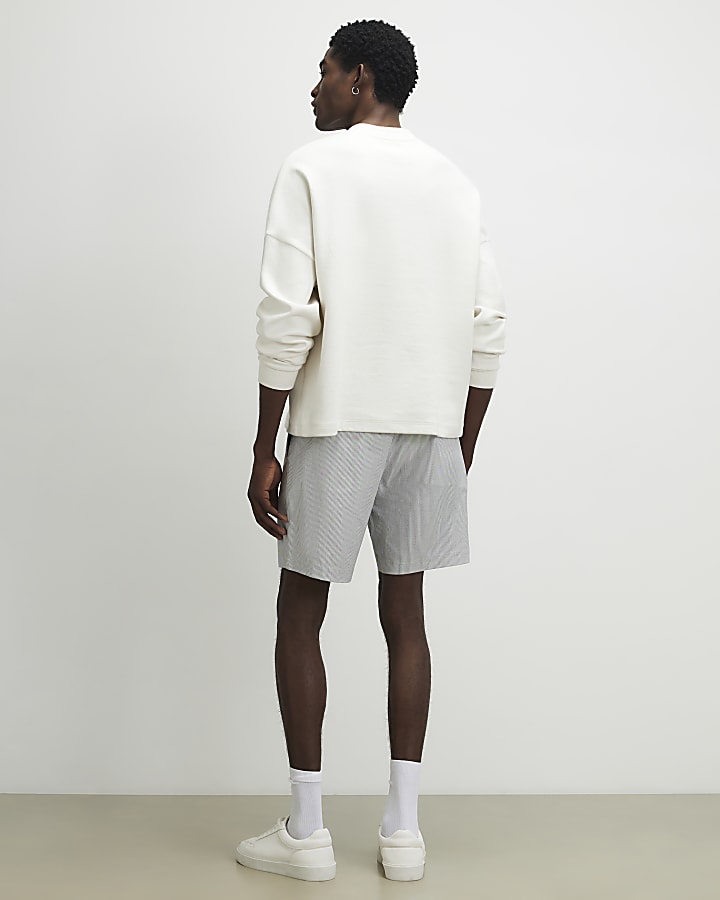 Blue Slim Fit Stripe Shorts