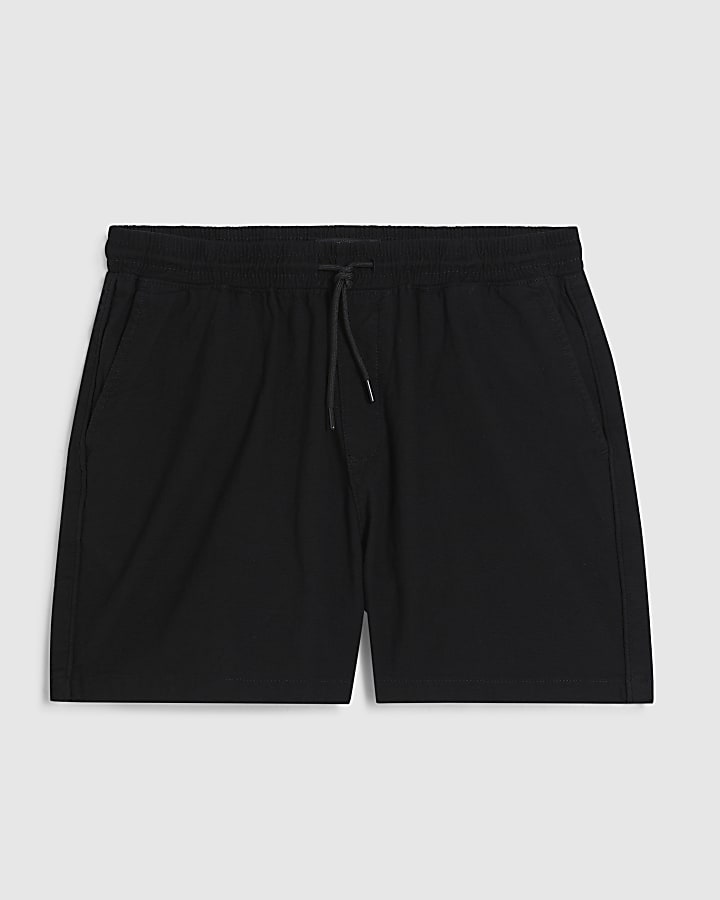 Black Regular Fit Shorter Length Shorts