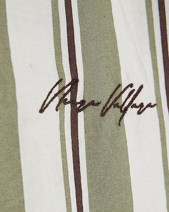 Green Regular Fit Striped Shirt