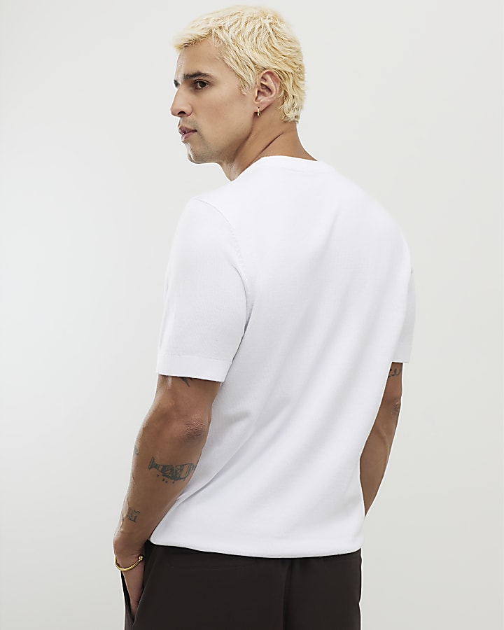 White Knitted T-Shirt