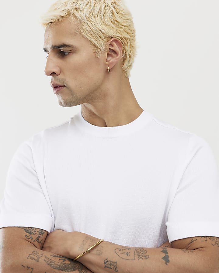 White Knitted T-Shirt