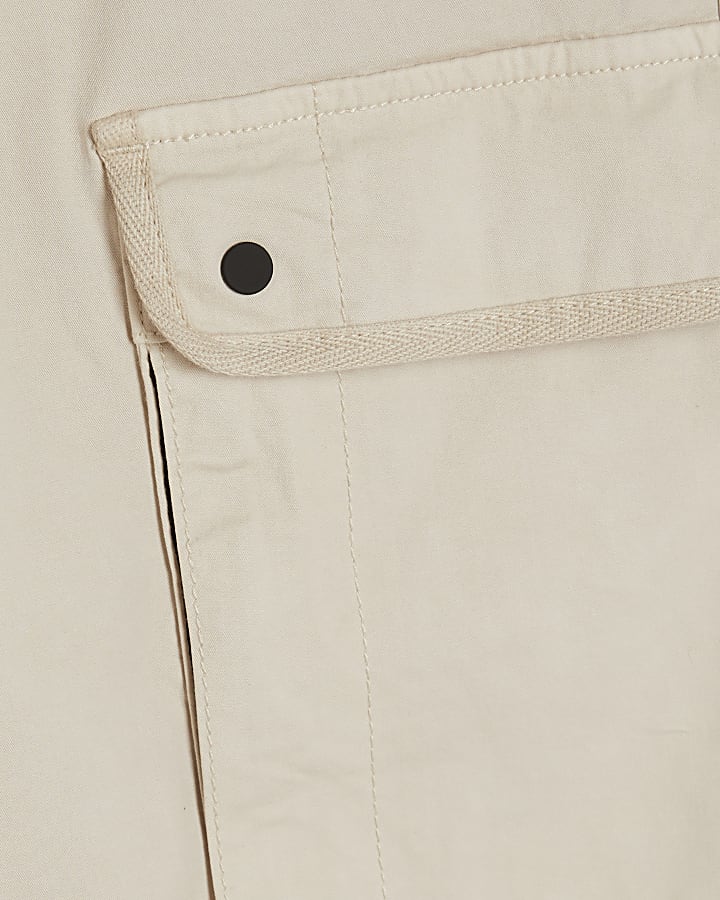 Cream Regular Fit Cargo Trousers