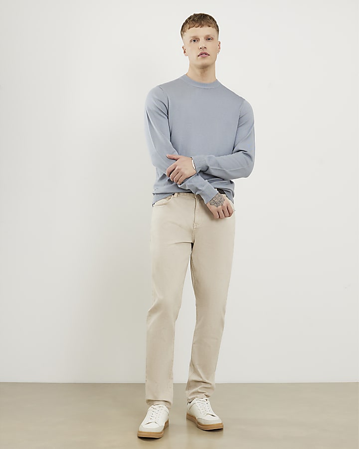 Blue Slim Fit Jumper
