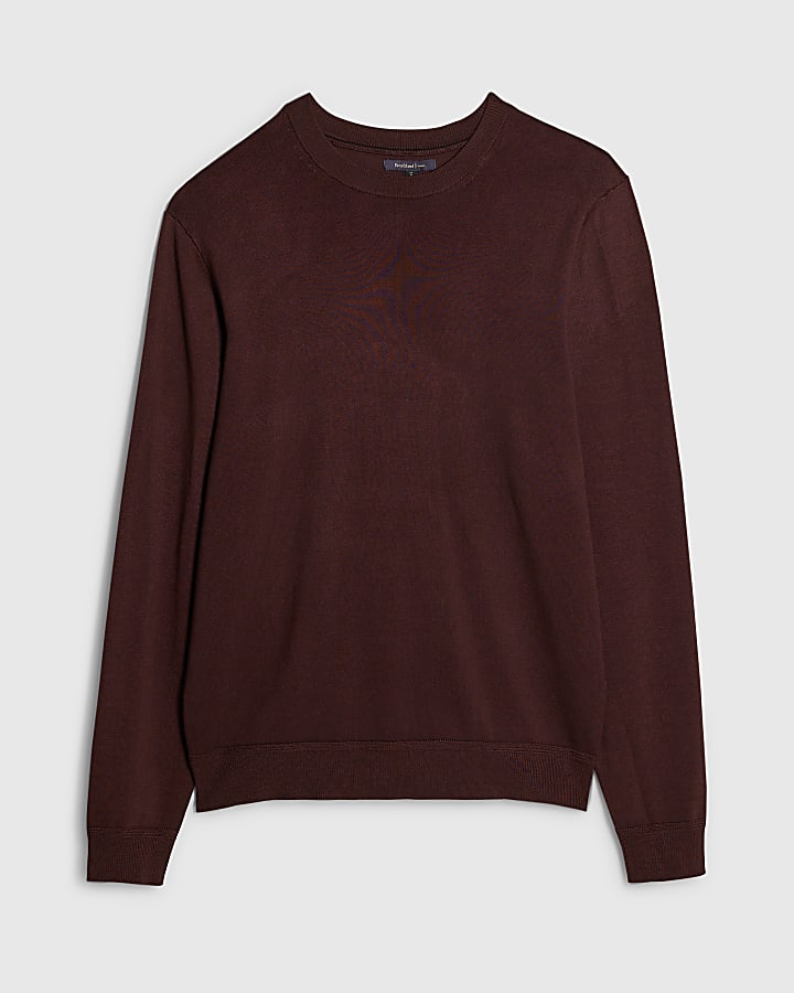 Brown Slim Fit Jumper