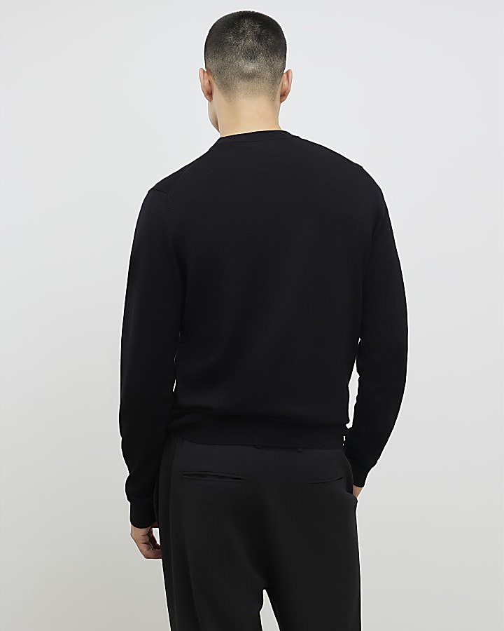 Black Slim Fit Sweatshirt