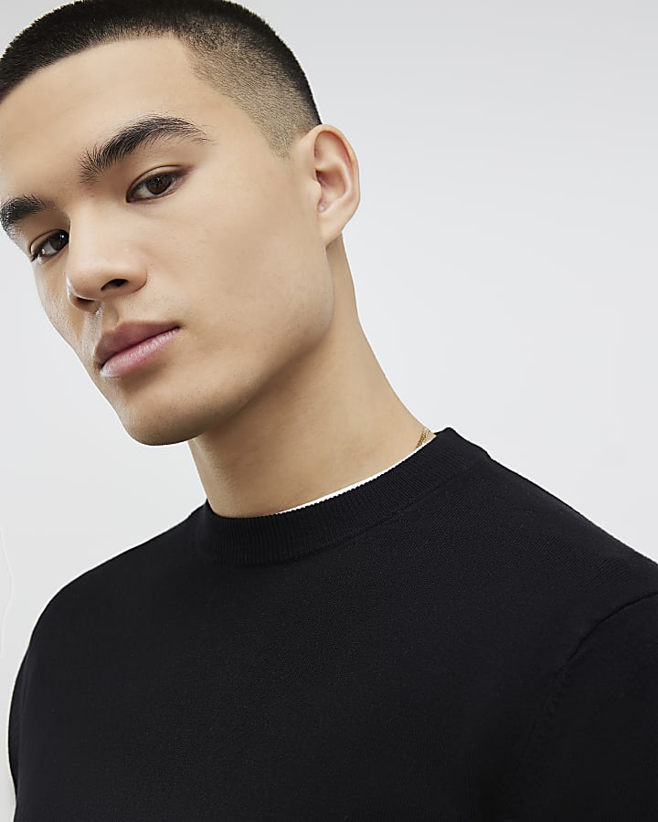 Black Slim Fit Sweatshirt