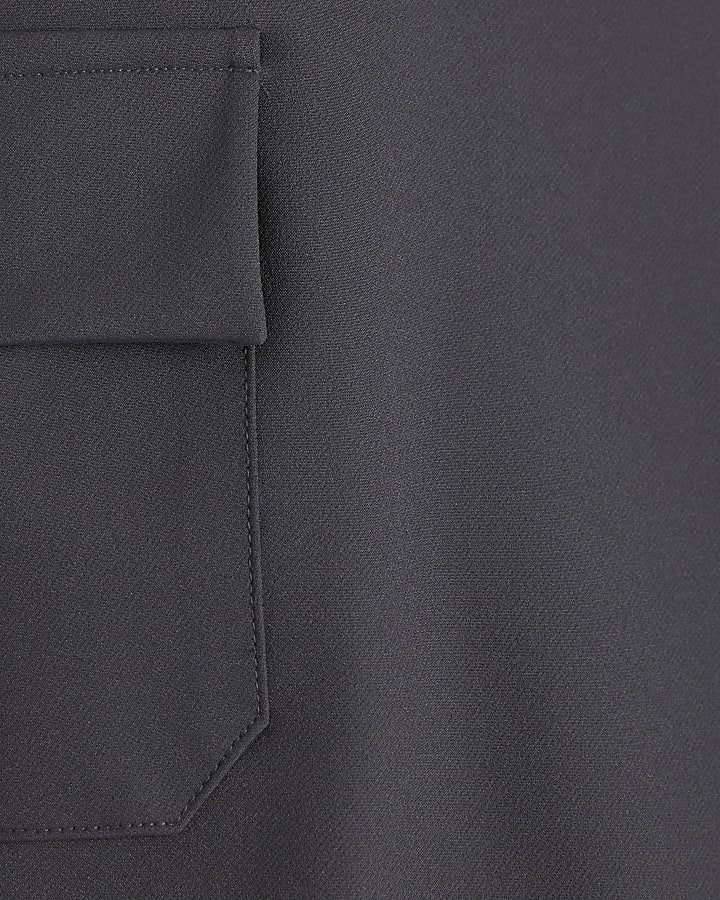 Grey Skinny Fit Cargo Shorts