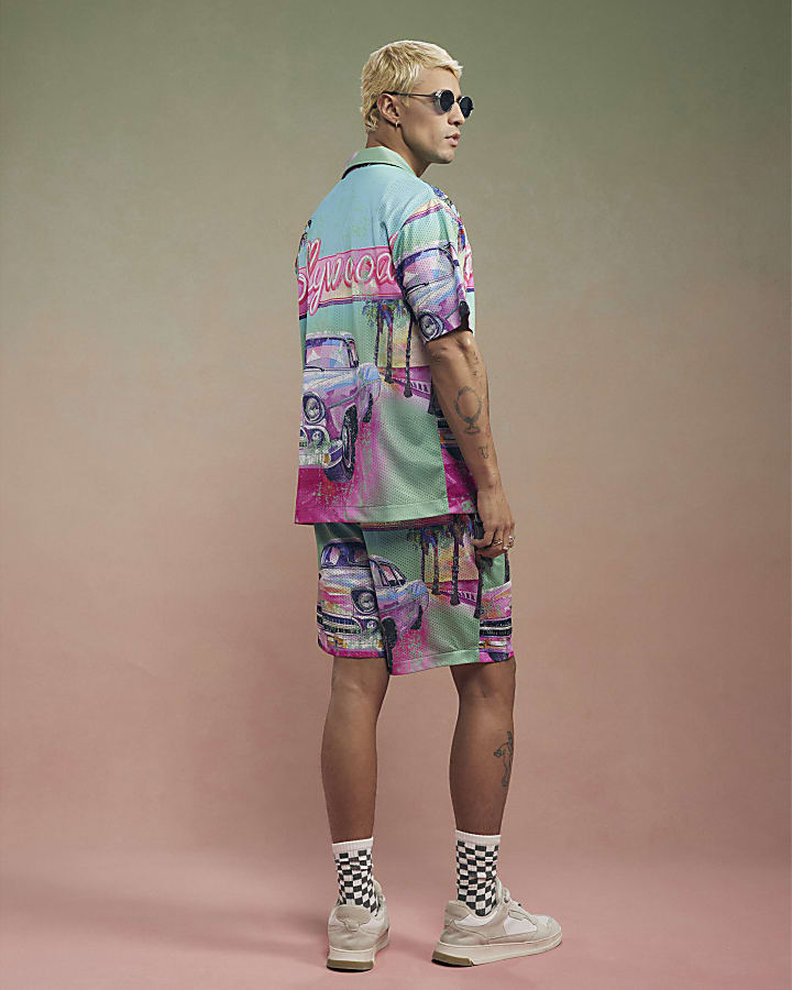 Green Year Zero Hollywood Mesh Shorts