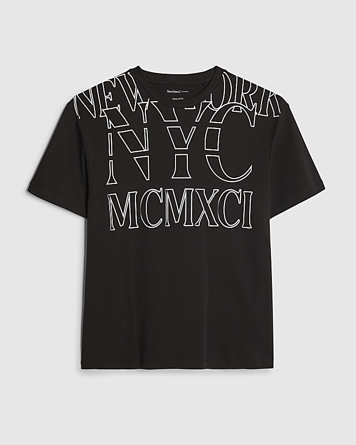 Black Regular Fit NYC MCMXII T-Shirt
