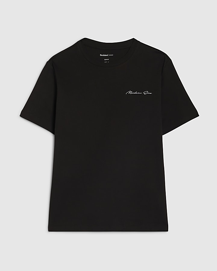 Black Slim Fit Modern Era Graphic T-shirt