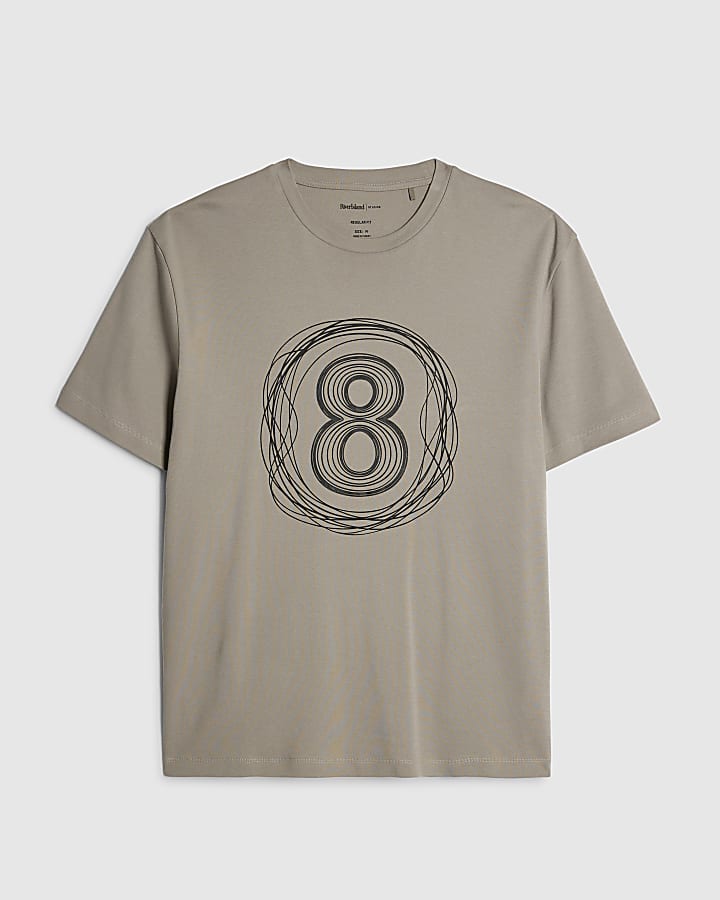 Beige Regular Fit 8 T-Shirt