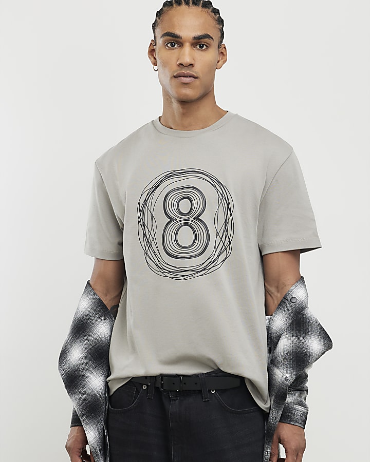 Beige Regular Fit 8 T-Shirt