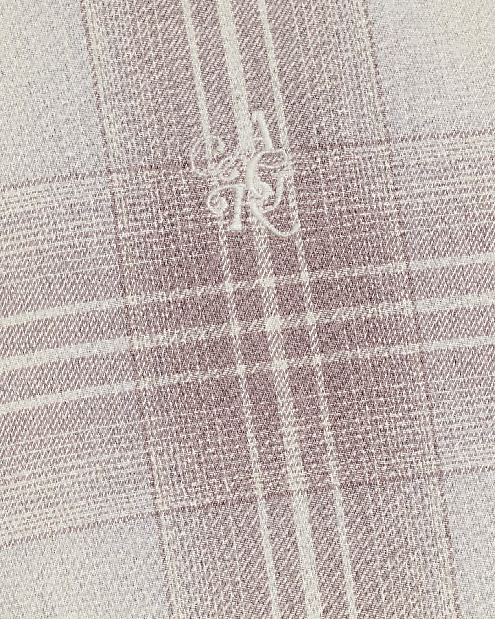 Purple Regular fit Brushed Check Shirt