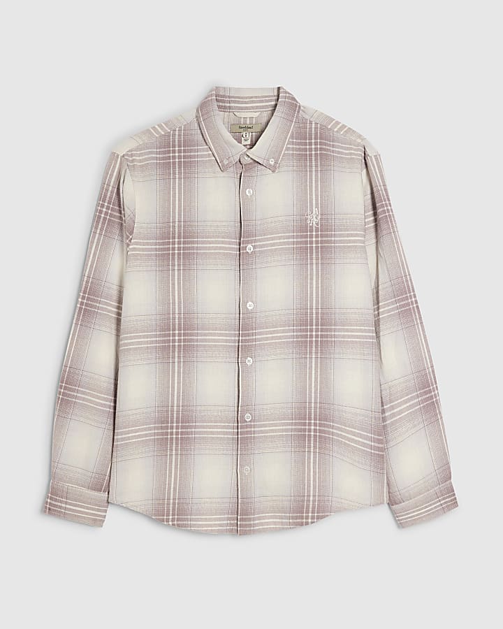 Purple Regular fit Brushed Check Shirt