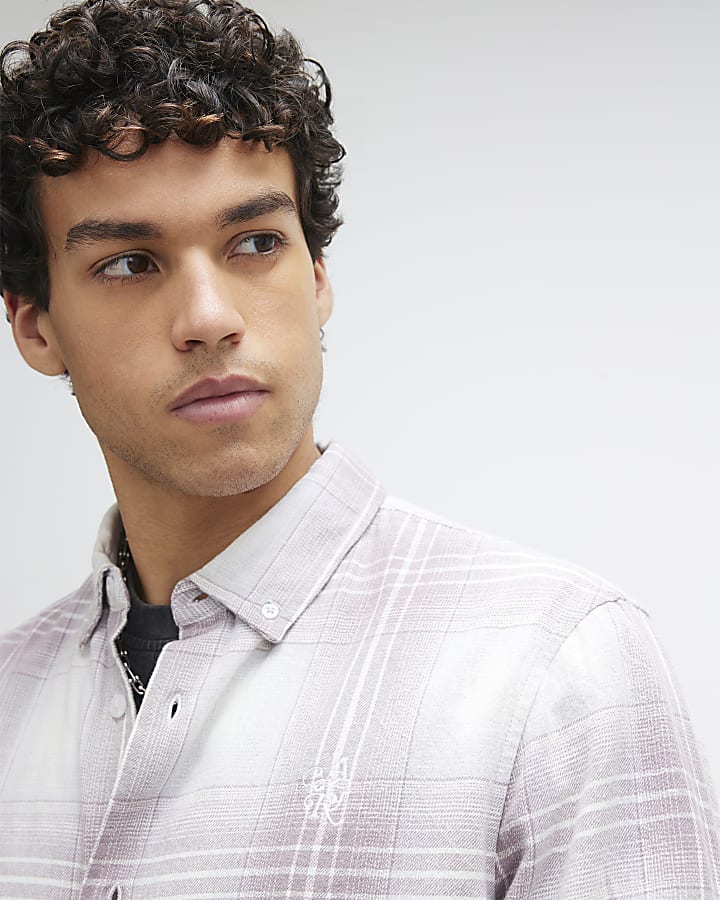 Purple Regular Fit Check Shirt