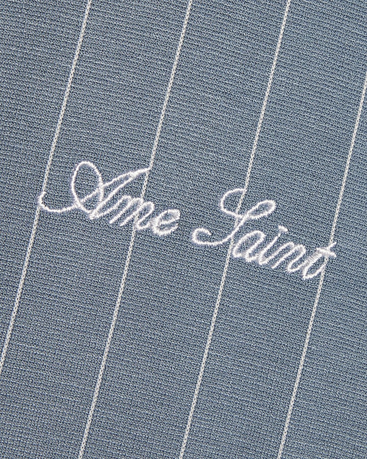 Blue Muscle Fit Stripe Shirt