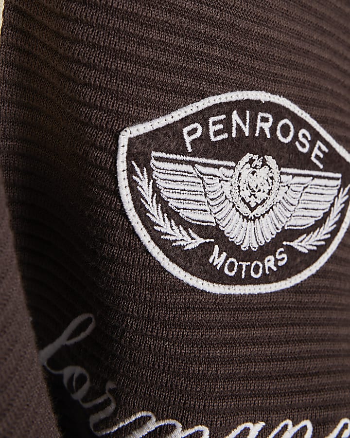 Brown Regular Fit Penrose Ottoman Jumper