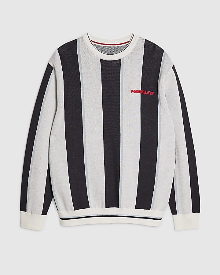Blue Regular Fit Marello 76 Stripe Jumper