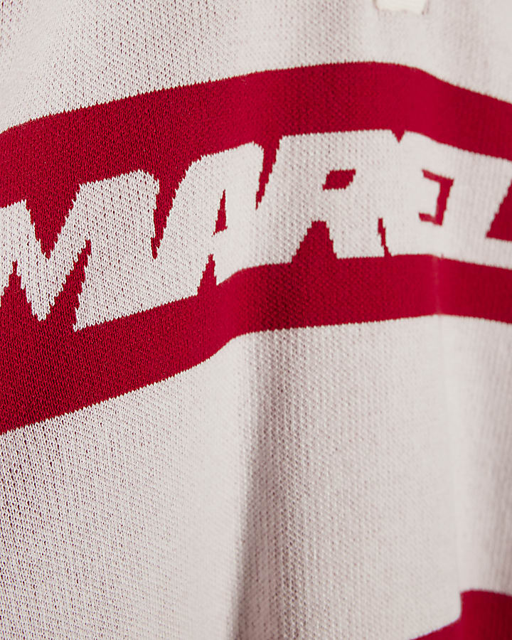 Red Slim Fit Marello Stripe Polo Shirt