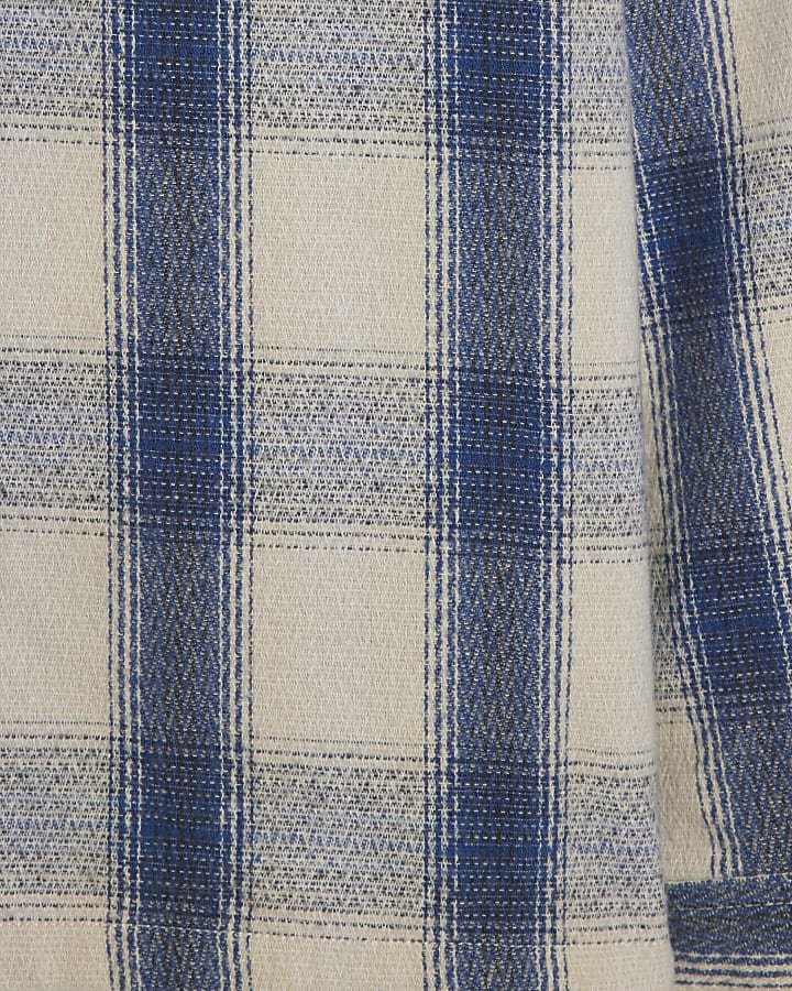 Blue Regular Fit Check Print Overshirt