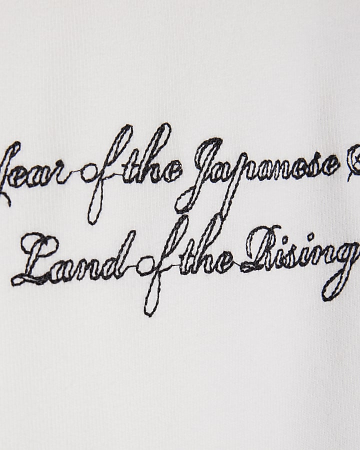 White Oversized Fit Japanese Snake T-shirt