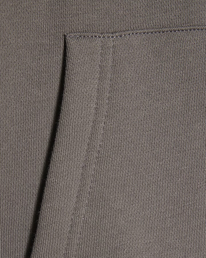 Grey Oversized Fit Zipped Hoodie