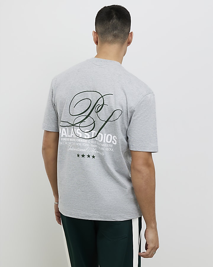 Grey Regular FIt Palais Studios T-Shirt