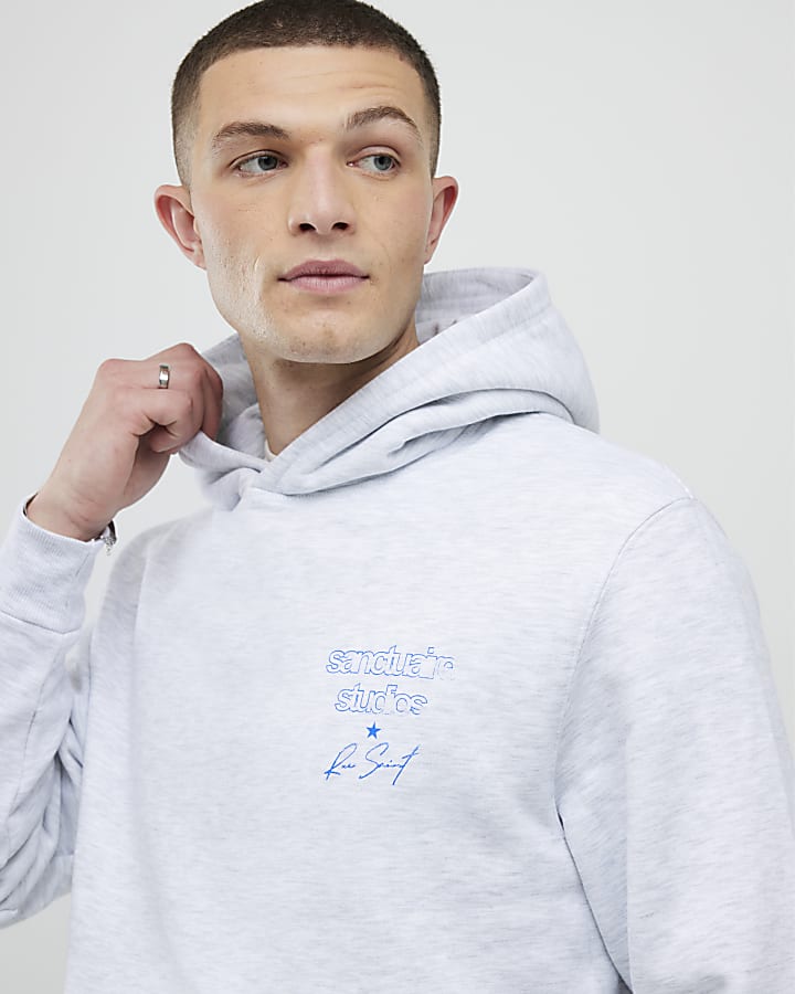 Grey Regular Fit Sanctuaire Studios Hoodie