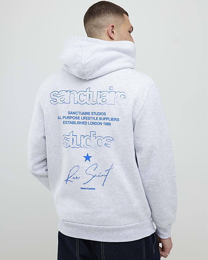 Grey Regular Fit Sanctuaire Studios Hoodie