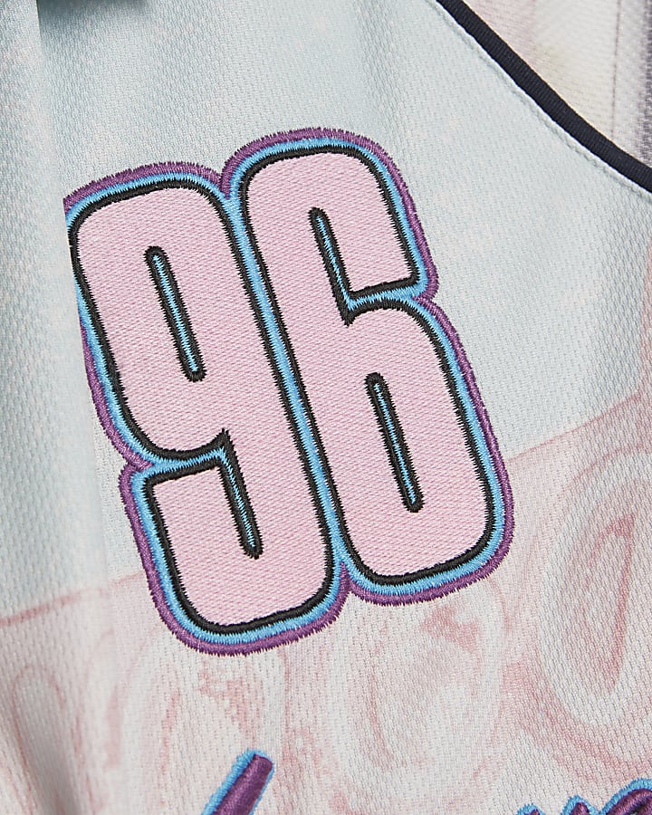 Pink Year Zero Oversized Graphic Football Top