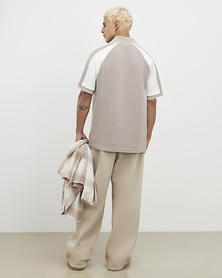Beige Wide Leg Joggers