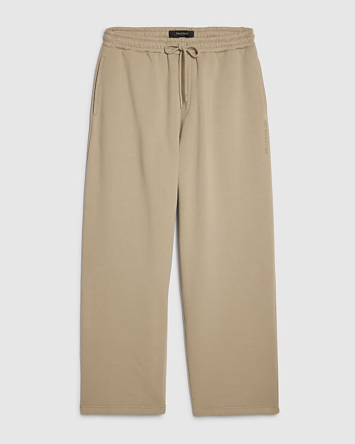 Beige Wide Leg Joggers