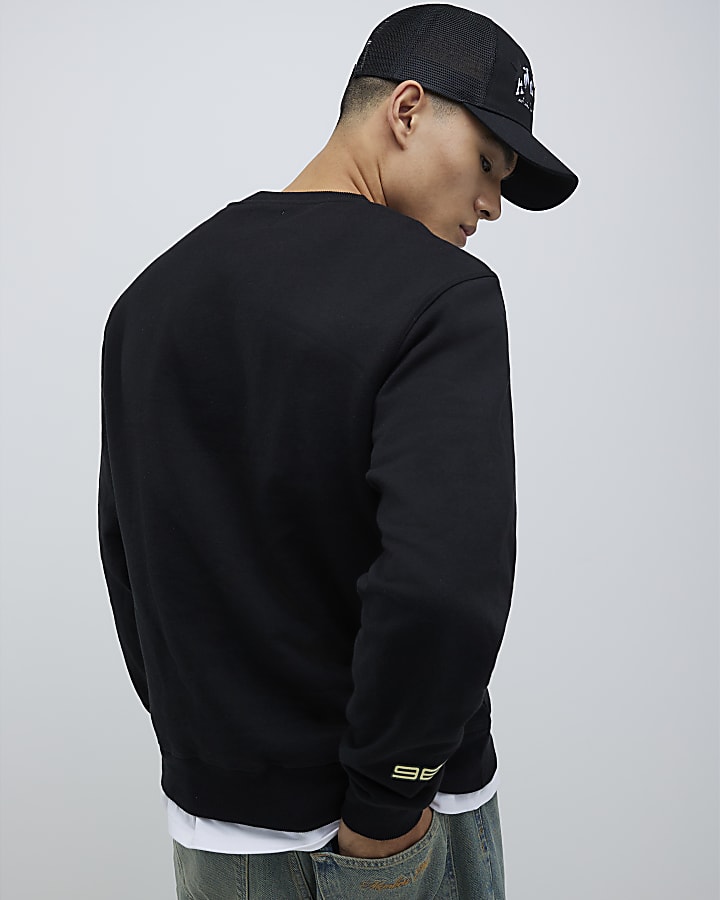 Black Regular Fit Turbo Series Car Sweatshirt