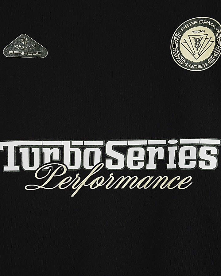 Black Regular Fit Turbo Series Car Sweatshirt