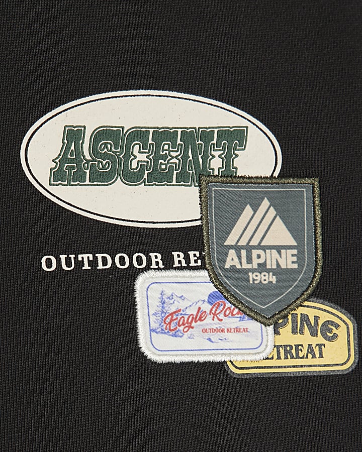 Black Oversized Fit Alpine Badging Sweatshirt
