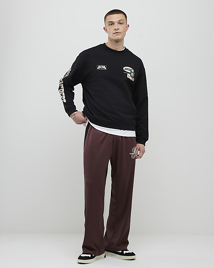 Black Oversized Fit Alpine Badging Sweatshirt