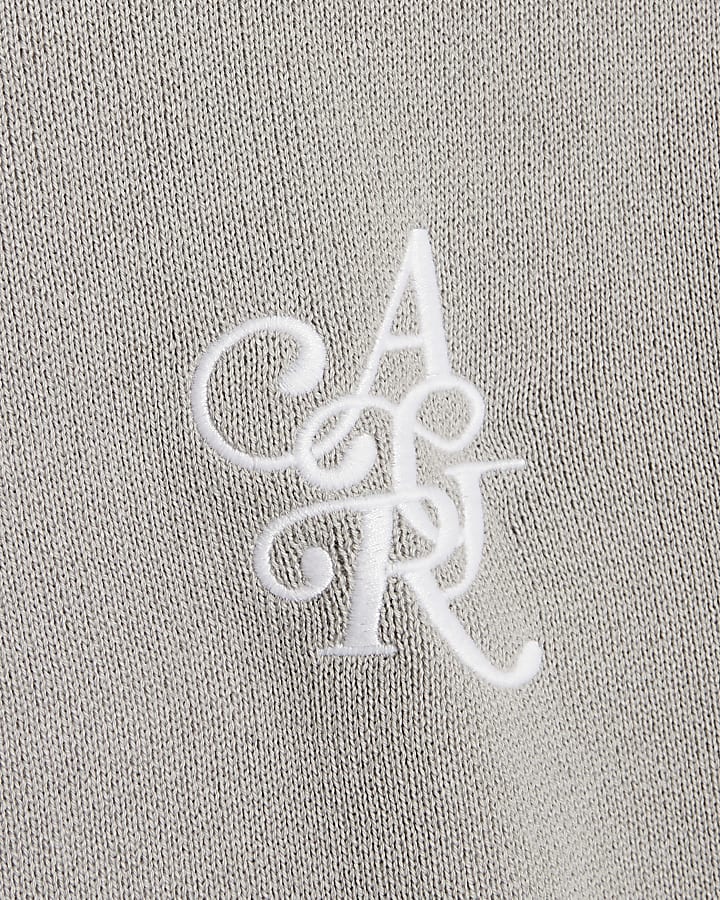 Grey Regular Fit AR Knitted Sweatshirt