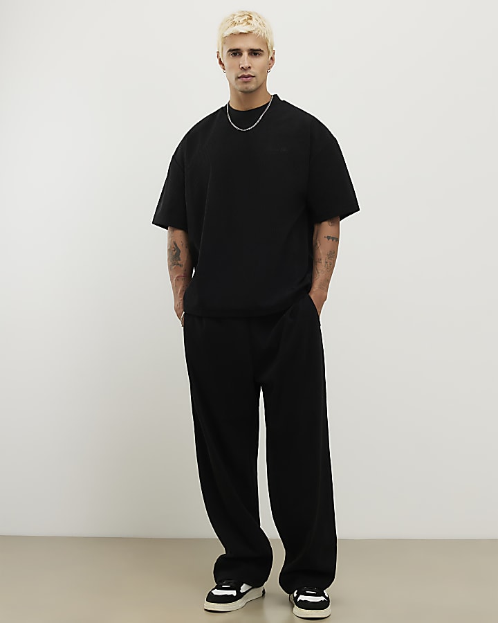 Black Regular Fit Sanctuaire Corduroy T-Shirt